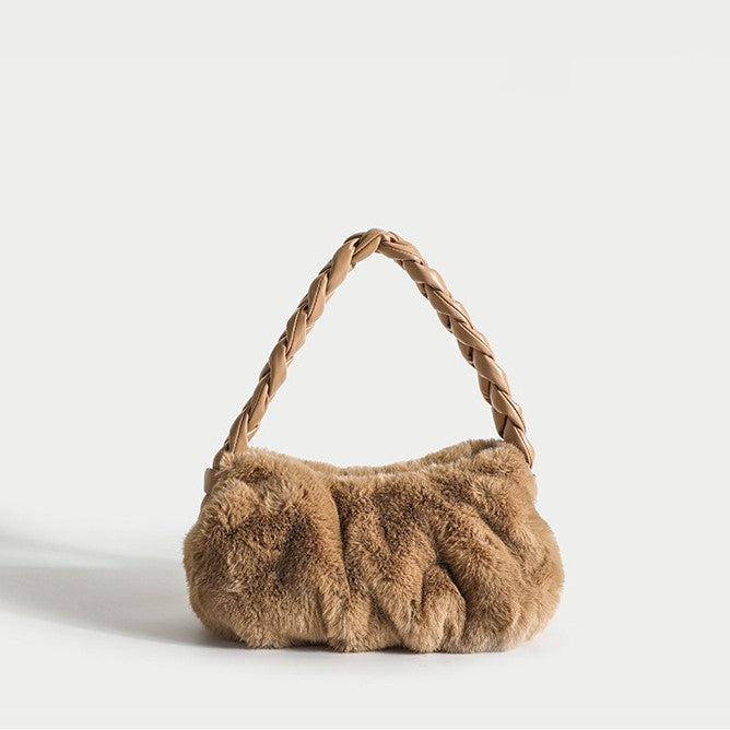 Winter New All-purpose Senior Sense Plush Shoulder Bag